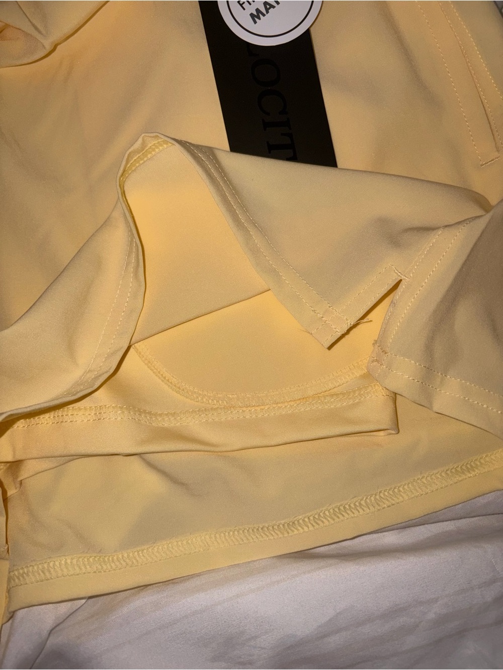 Velocity Pale Yellow Athletic Short with Built-In Shorts